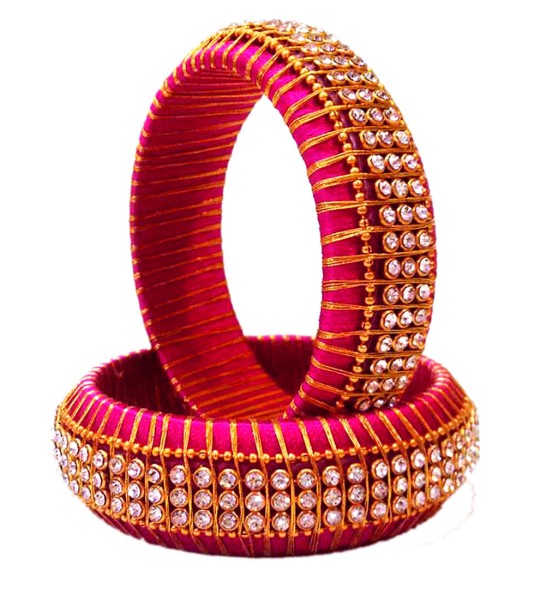 Silk Thread Bangle Kada 2 PC