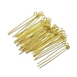 Eye Pins For Jewellery Making Pack Of 100 Gold