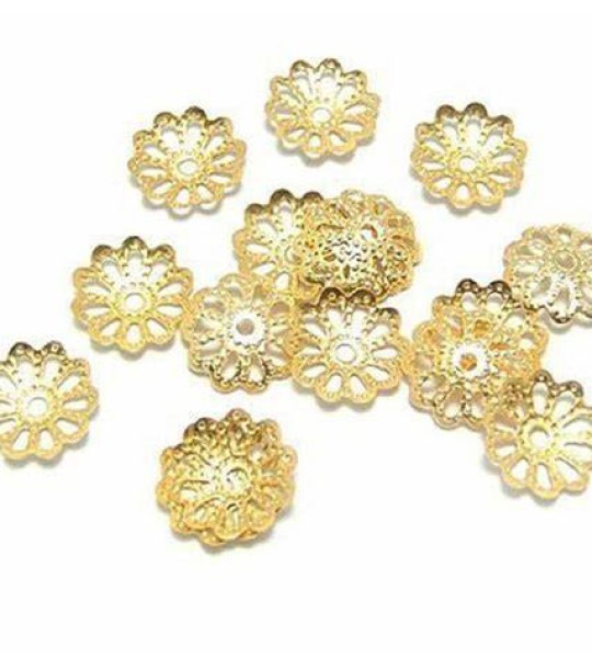 Flower  Beads Cap 14mm 50 PCS