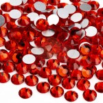 Red Round Shape Stone For Art & Craft 4mm