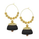 Black Handcrafted Silk Thread Jhumki