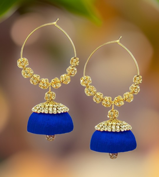 Handmade Silk Thread Jhumki Earrings for Women